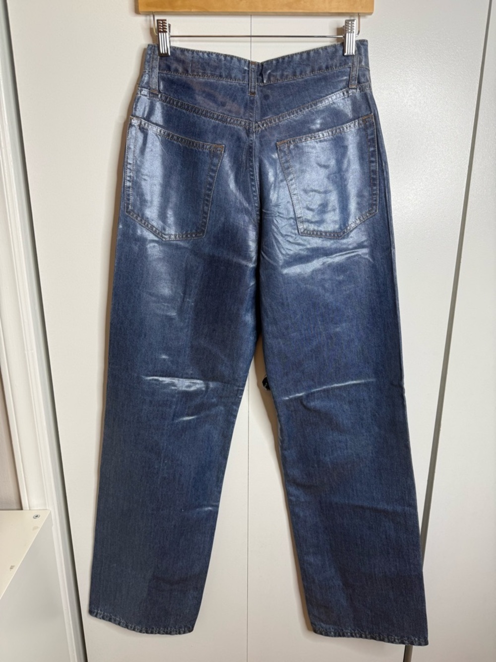 Adriano Goldschmied Coated Denim Wide Leg Jeans - $215 NWT - Picture 4 of 10